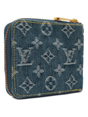 Louis Vuitton Zipper Denim Round Short Zippy Monogram Wallet
